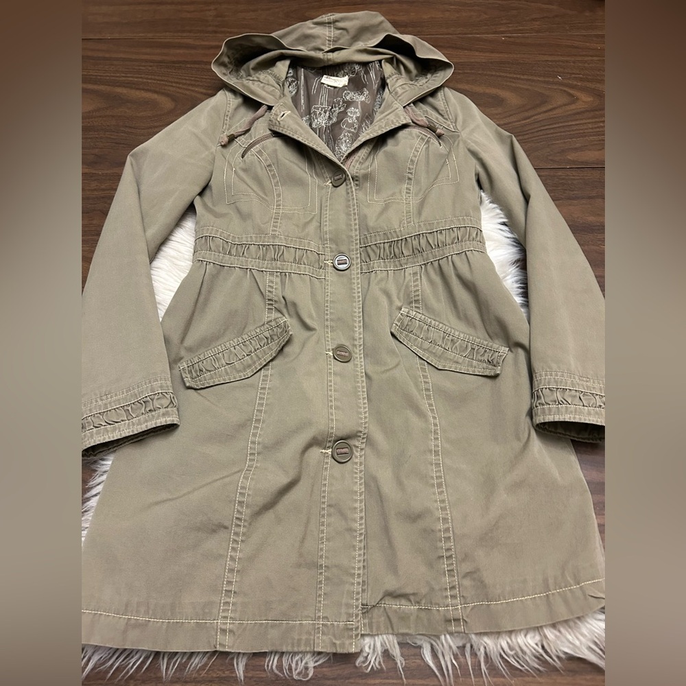 ANTHROPOLOGIE TULLE Olive Green Utility Hooded Jacket - Picture 3 of 14